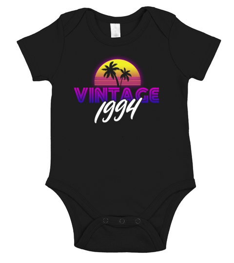 Retrowave Vintage 1994 Birthday Gift Idea Short Sleeve Baby One-Piece