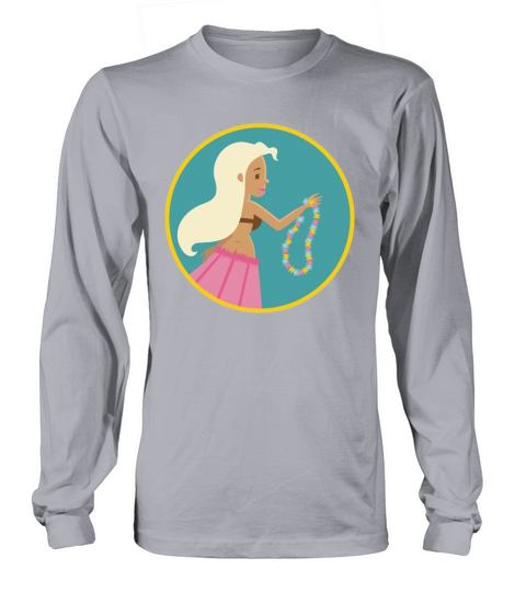 Lei LUAU girl in a circle with LEI Men's Long Sleeve