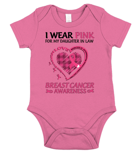 I Wear Pink For My My Daughter In Law Short Sleeve Baby One-Piece