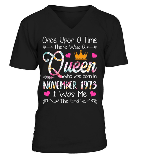Queen-  Birthday On November 1973 V-Neck T-shirt