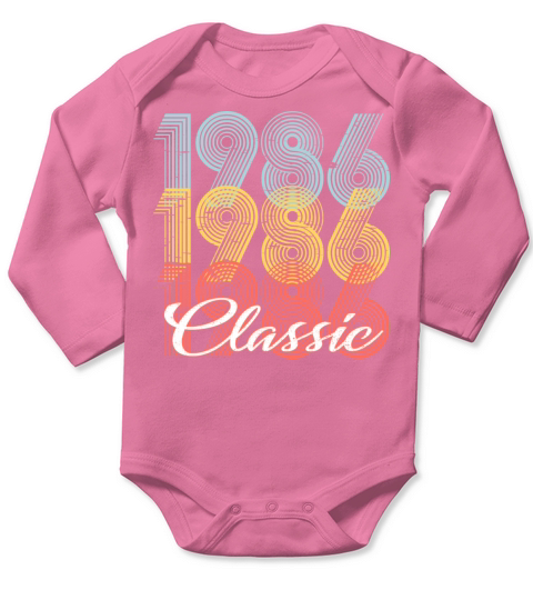 Classic Vintage 35th birthday Shirt Born In 1986 Long Sleeve Baby One-Piece