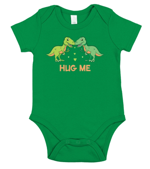 Funny Dinosaur Pun Joke Humor T-Rex Dino Hug Me Short Sleeve Baby One-Piece