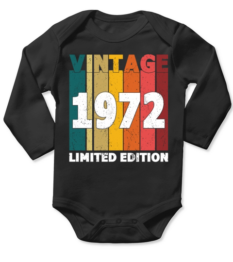 50th Birthday Vintage 1972 Limited Edition Long Sleeve Baby One-Piece