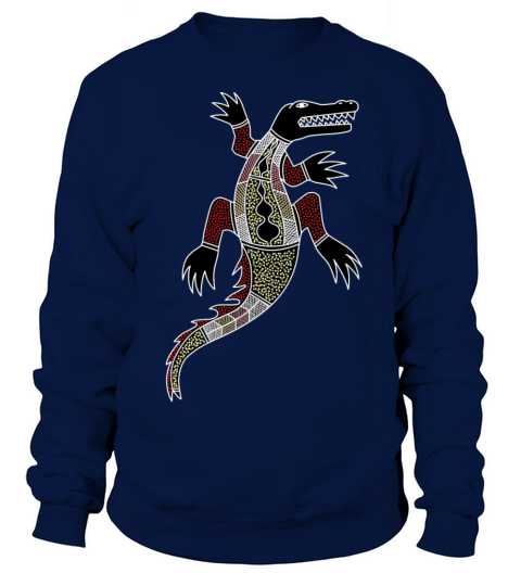 Aboriginal Art Croc - Authentic Aboriginal Art Women's Sweatshirt