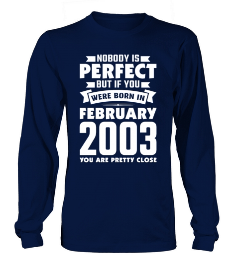 18th Birthday February Gift Vintage 2003 18 Years Men's Long Sleeve