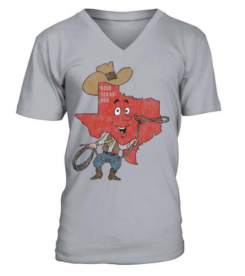 Keep Texas Red Vintage Distressed Men's V-Neck T-shirt