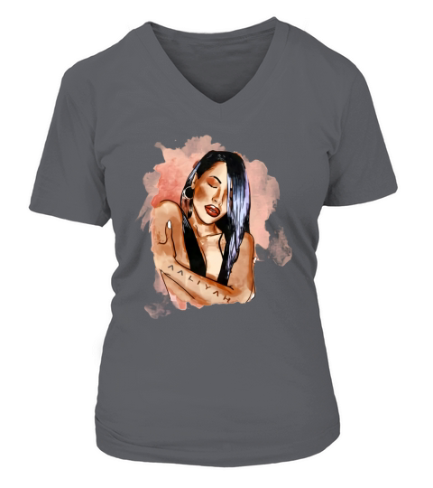Aaliyah Watercolor Art V-neck T-Shirt Woman