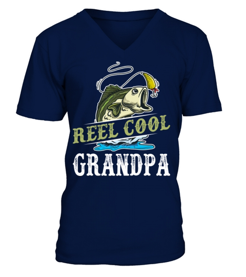 Reel Cool Grandpa Fishing Men's V-Neck T-shirt