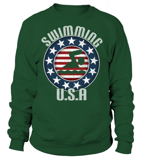 USA Flag July 4th Swimming Patriotic Women's Sweatshirt