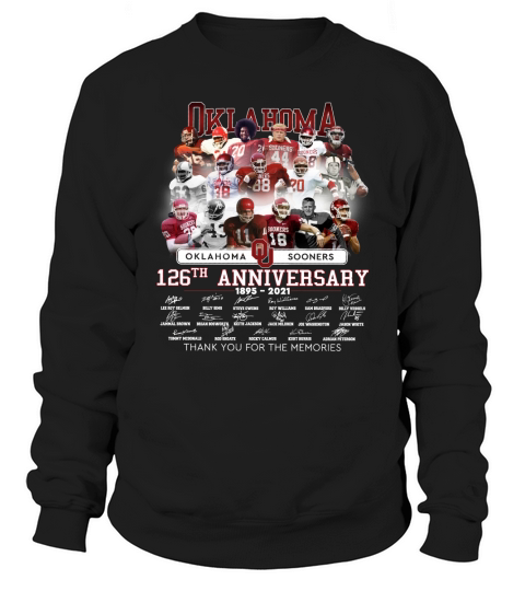 Oklahoma Sooners 126th anniversary thank you for the memories signatures Sweatshirt Unisex