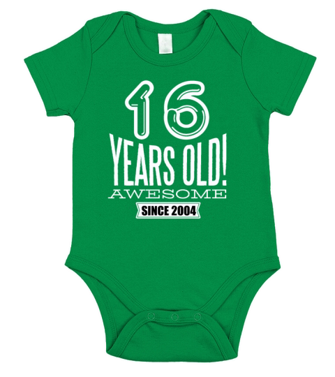 16th Birthday Present Awesome Since 2004 Short Sleeve Baby One-Piece