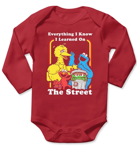 Sesame Street Everything I Know I Learned On The Streets Long Sleeve Baby One-Piece