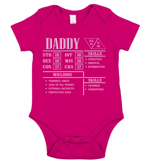 Daddy Stats Character Sheet Parents Day Gift 2020 Short Sleeve Baby One-Piece