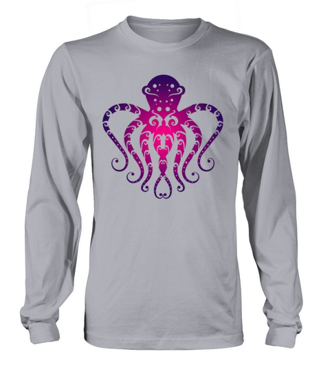Maori Octopus Sea Squid Tribal Tattoo Gift Idea Women's Long Sleeve