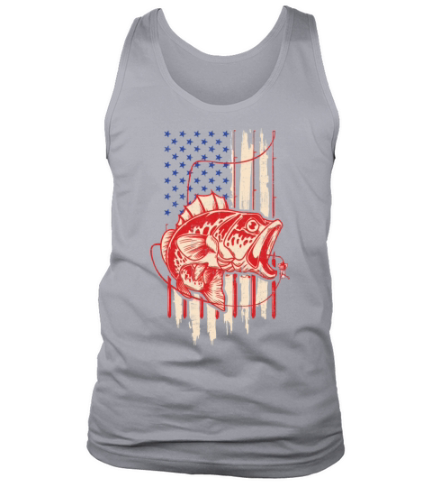 Fishing American Flag Vintage USA Bass Fisherman I Men's Tank Top