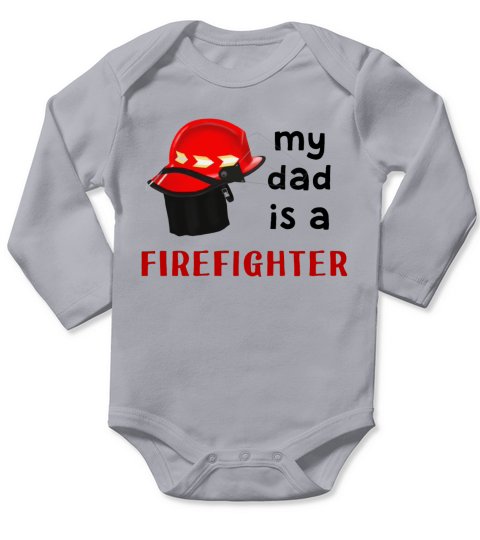 Feuerwehr - My Dad is a Firefighter Long Sleeve Baby One-Piece