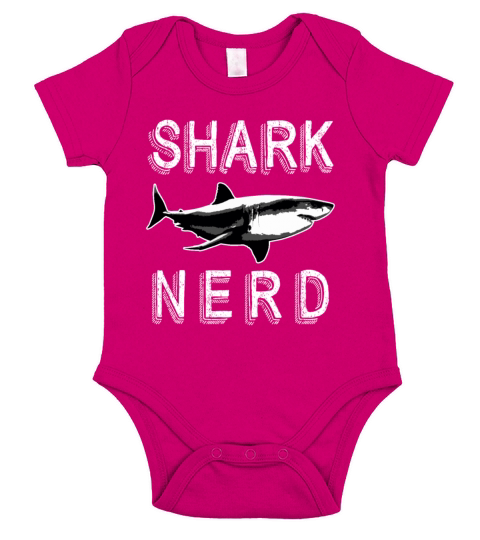 Shark Nerd Funny Water Animal Lover Humor Graphic Short Sleeve Baby One-Piece