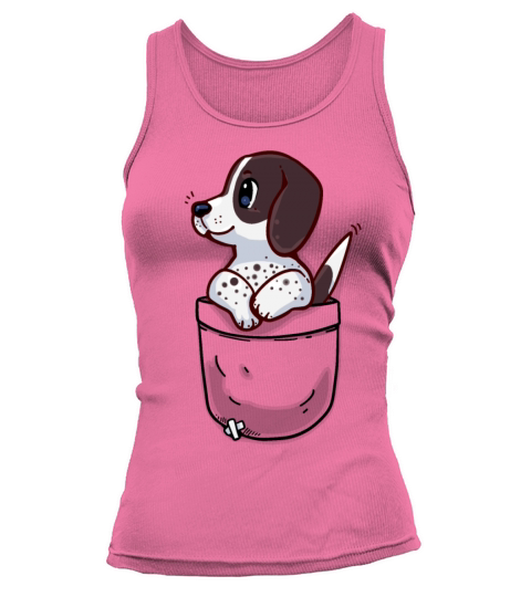 Pocket Cute Pointer Puppy Dog Women's Tank Top