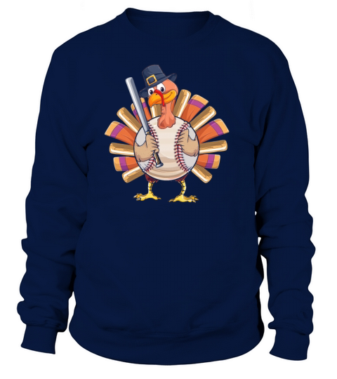 Baseball Turkey Thanksgiving Fall Season Turkey Women's Sweatshirt