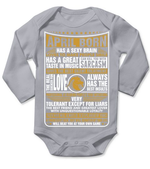 April Capricorn Born Long Sleeve Baby One-Piece