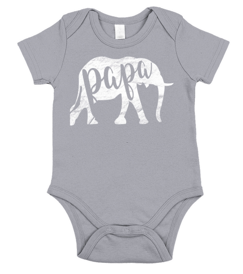 Papa Elephant - Funny Father Day Gift Ideas For Best Dad Short Sleeve Baby One-Piece