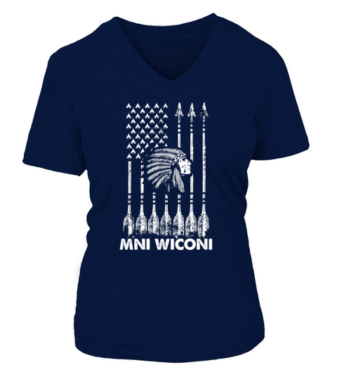 I STAND WITH STANDING ROCK MNI WICONI V-neck T-Shirt Woman