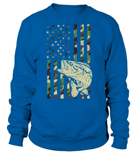 Camo American Flag Bass Fishing Gift USA Flag Funn Women's Sweatshirt