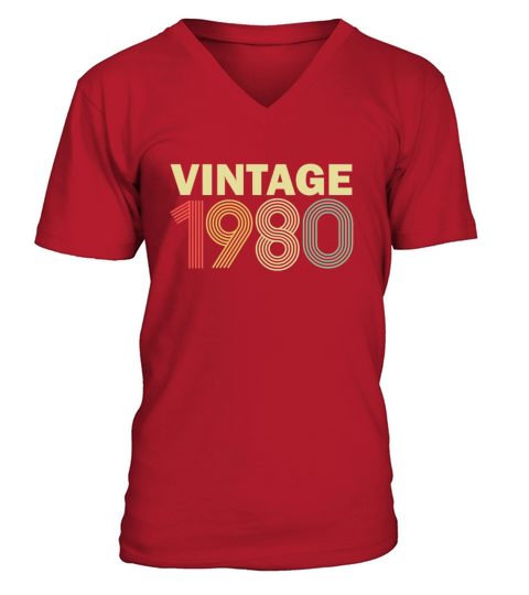 Vintage 1980 gift Men's V-Neck T-shirt