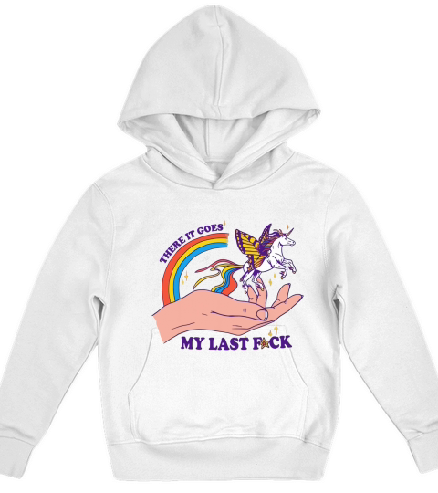 There It Goes My Last Fuck Classic Unicorn Kids Hoodie