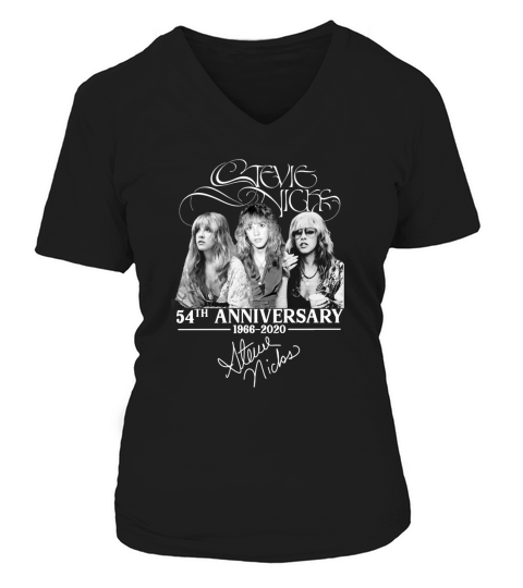 Stevie Nicks 54th anniversary 1966 – 2020 signatures shirtn V-neck T-Shirt Woman