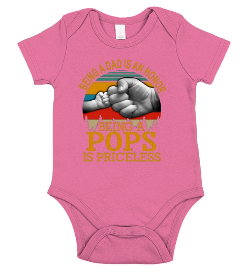 Being a dad is an honor being a pops is priceless vintage father day shirt Short Sleeve Baby One-Piece