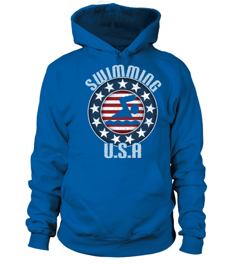 USA Flag July 4th Swimming Patriotic Women's Hoodie