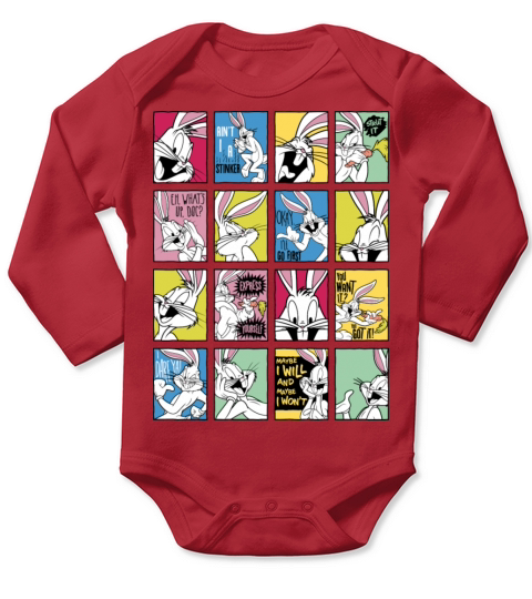 Looney Tunes Bugs Bunny Tiles Long Sleeve Baby One-Piece