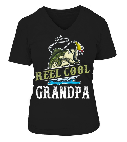 Reel Cool Grandpa Fishing Women's V-Neck T-shirt