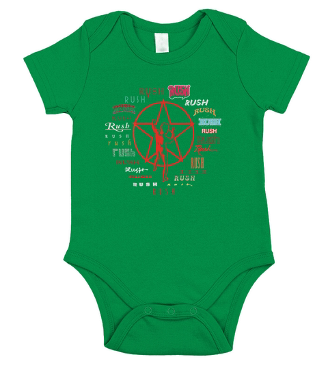 Rush Evolution Of Logo Short Sleeve Baby One-Piece