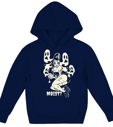 Horror Art Goth Girl Brain Eater Moist Psychobilly Kids Hoodie