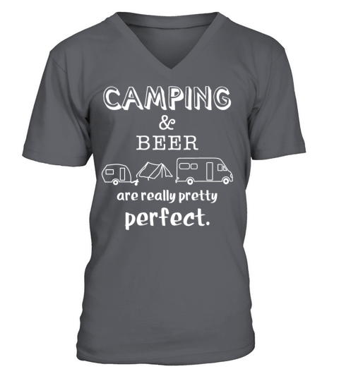camping and beer Men's V-Neck T-shirt