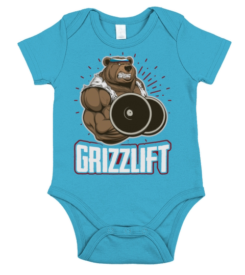 Grizzlift Funny Grizzly Bear Pun Gym Workout Body Short Sleeve Baby One-Piece