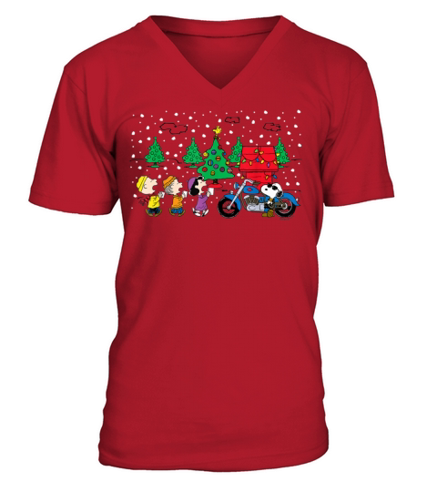 Peanuts Snoopy Holiday Cool Caroling Men's V-Neck T-shirt