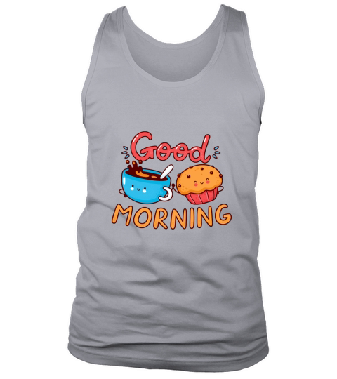 Womens Cute Happy Coffee Mug And Muffin Cake Tank Top Unisex