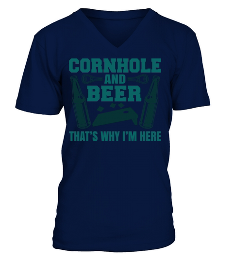 Cornhole and Beer Toss funny Cornhole Outfit hole Men's V-Neck T-shirt
