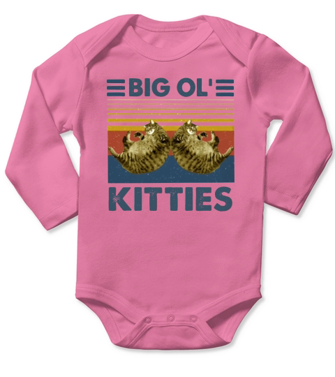 Big ol’ kitties vintage Long Sleeve Baby One-Piece