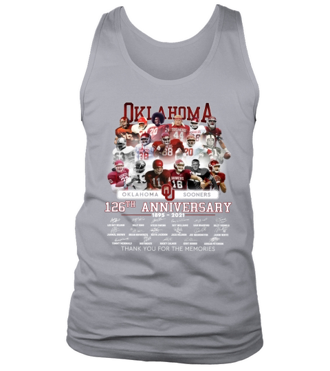 Oklahoma Sooners 126th anniversary thank you for the memories signatures Tank Top Unisex