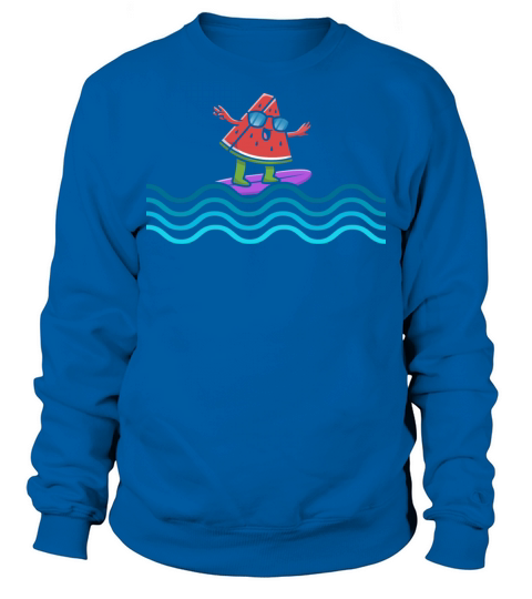 Surfing Watermelon Summer Funny Beach Melon Surfer Men's Sweatshirt
