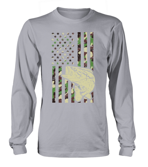 Camo American Flag Bass Fishing Gift USA Flag Funn Women's Long Sleeve
