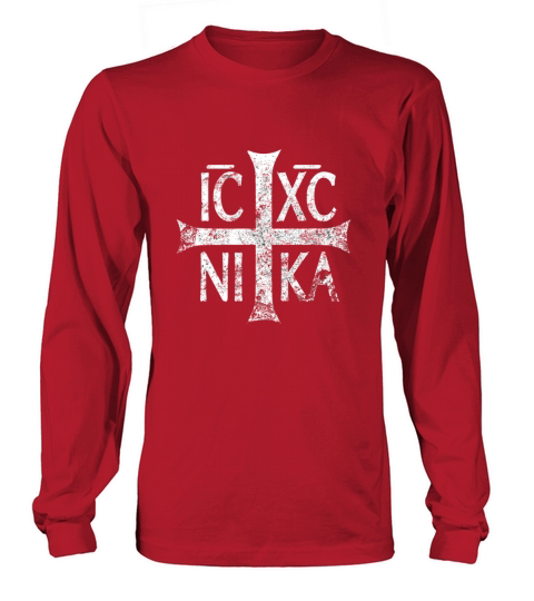 Ic Xc Nika Cross Eastern Christian Greek Gift Tee Men's Long Sleeve