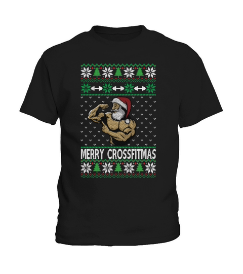 Merry Crossfitmas Santa CrossFit Fitness Gym Gifts Kids T-Shirt