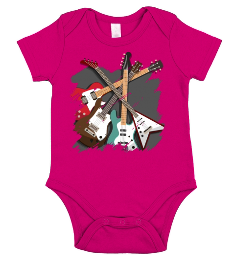 Bass Guitar Short Sleeve Baby One-Piece