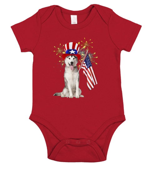 Independence Day Husky T Shirts Short Sleeve Baby One-Piece