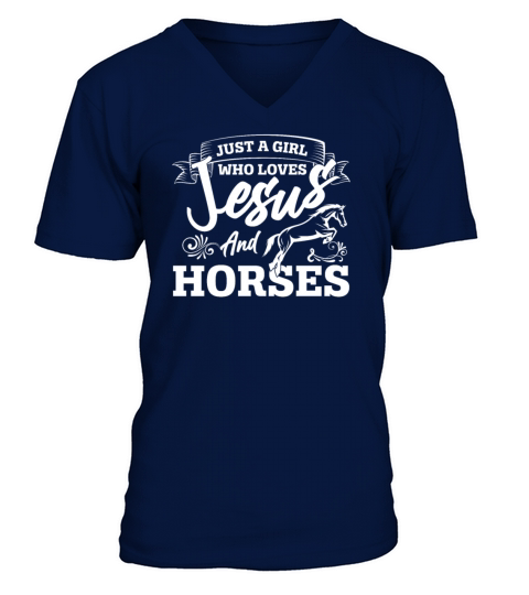 Jesus And Horses Horse Lover Girls Women Horseback Men's V-Neck T-shirt